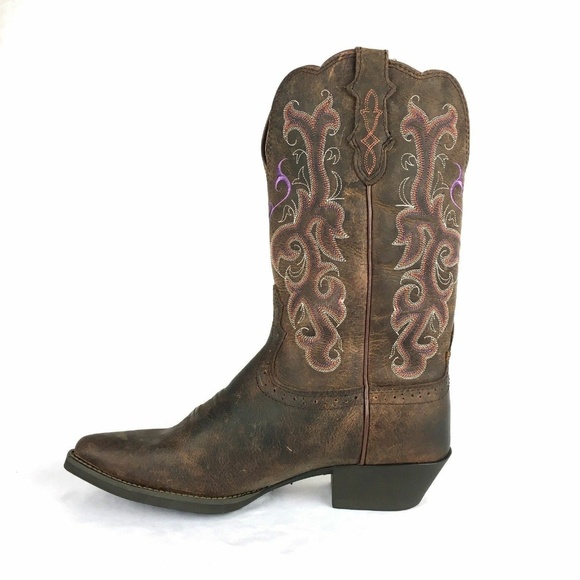 Justin Puma Cowboy Boots Womens 7 B Casual Western - Picture 7 of 7